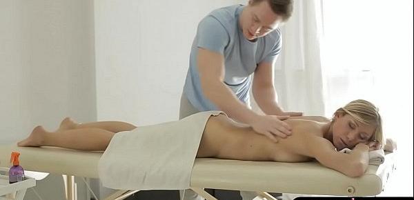  Sexy client pounded by pervert masseur on massage table